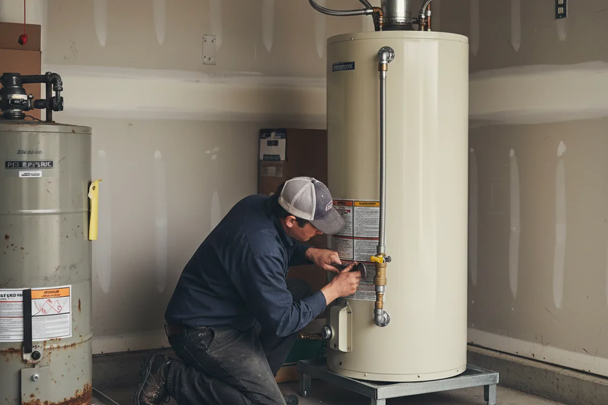 Water heater and shutoff valve replacement in Genesee